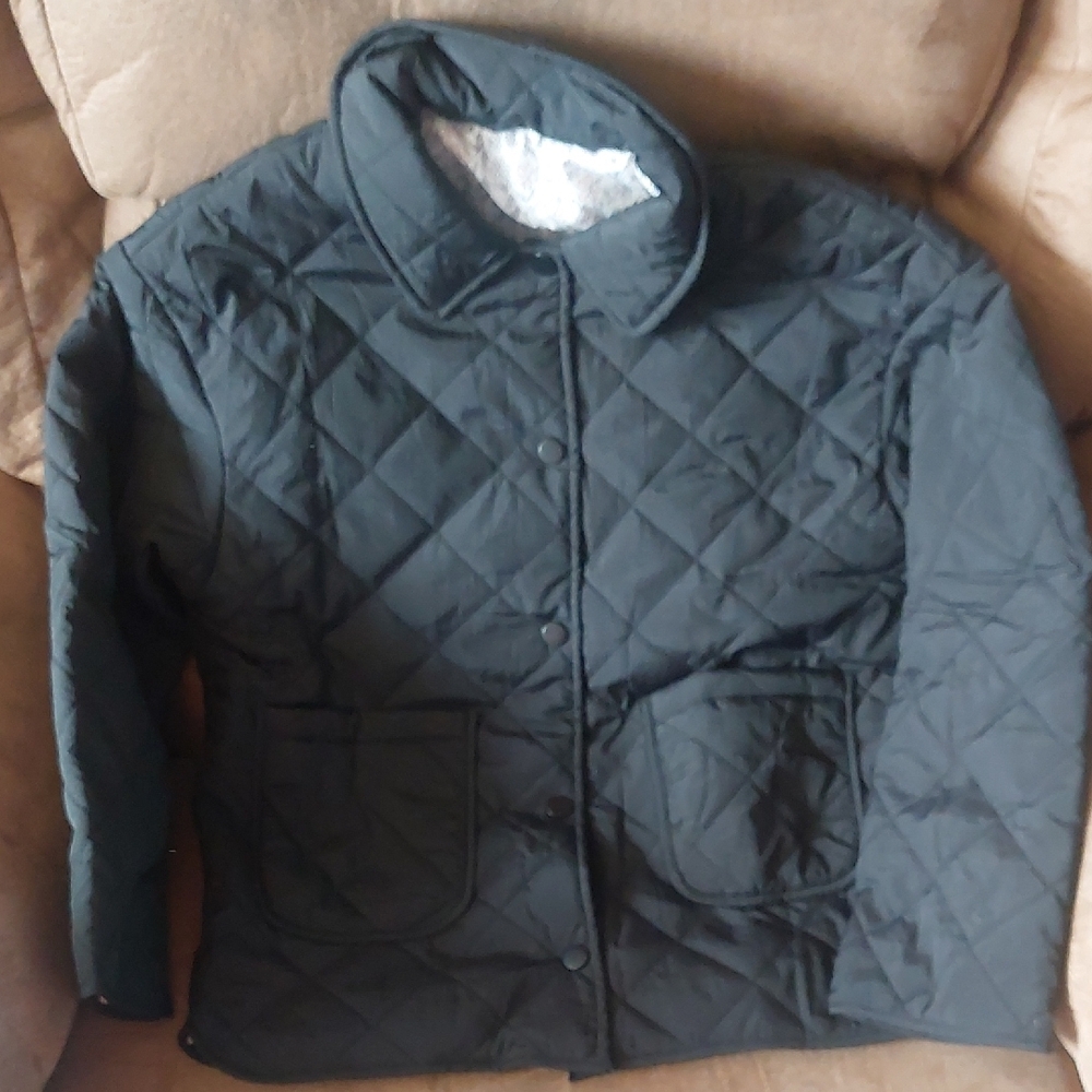 Kids Quilted Puffer Jacket - Black
